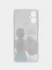 Сиреневый чехол на Tecno Spark 9 Pro / Текно Спарк 9 Про прозрачный, с рисунком, защита камеры