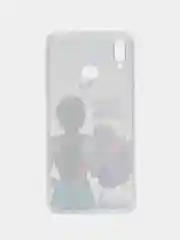 Сиреневый силиконовый чехол на Honor 8X / Хонор 8Х прозрачный, с рисунком, защита камеры