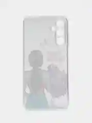 Сиреневый чехол на Samsung Galaxy A15 / Самсунг А15 прозрачный, с рисунком, защита камеры
