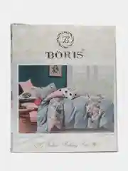 Голубой комплект постельного белья на резинке ПОЛУТОРКА, пододеяльник,простынь