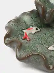Зеленый подставка для благовоний стелющийся дым / Аромалампа Рыбки
