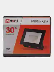 Прожектор светодиодный СДО-7 30Вт 230В 6500К IP65 черн, IN HOME