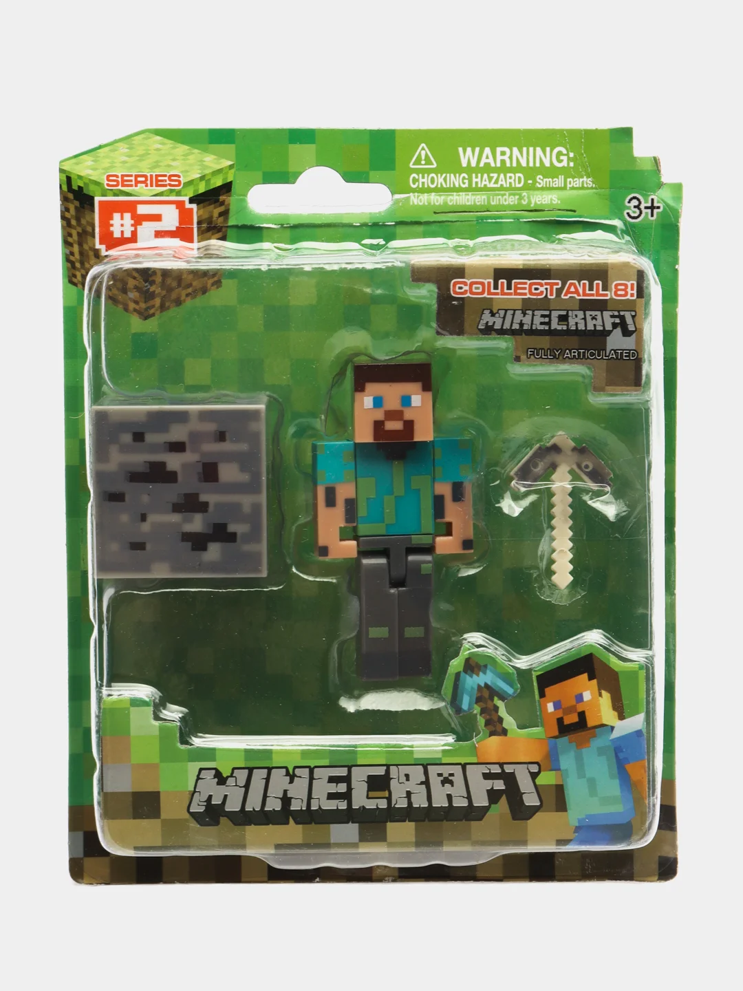 Бирюзовый фигурки Майнкрафт / Minecraft / Коллекционная игрушка / Стив / Компьютерная игра /3 в 1