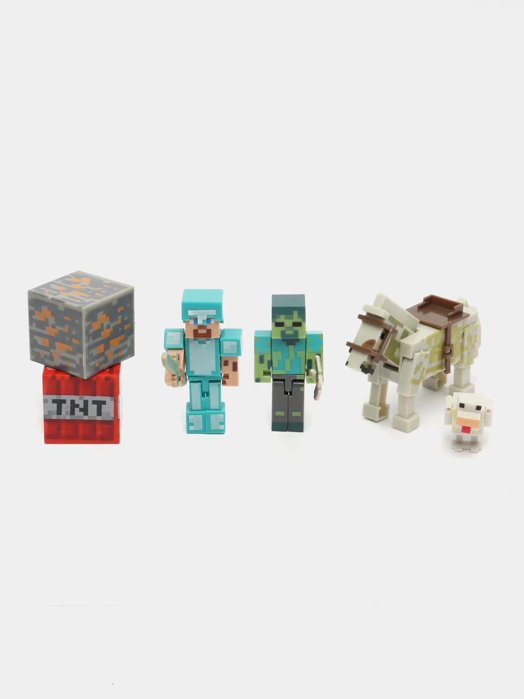 Бирюзовый фигурки Майнкрафт / Minecraft / Коллекционная игрушка / Стив / Компьютерная игра /3 в 1