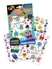 Наклейки - татуировки светящиеся "Монстрики", 3 листа
