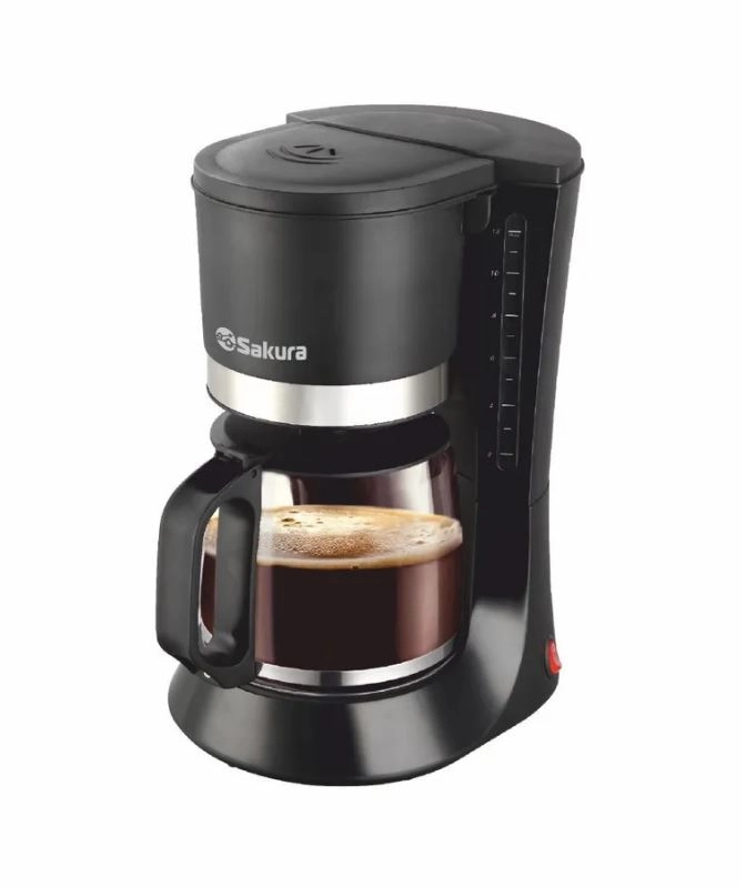 Кофеварка капельная электрическая Sakura SA-6117BK, 1,2 л