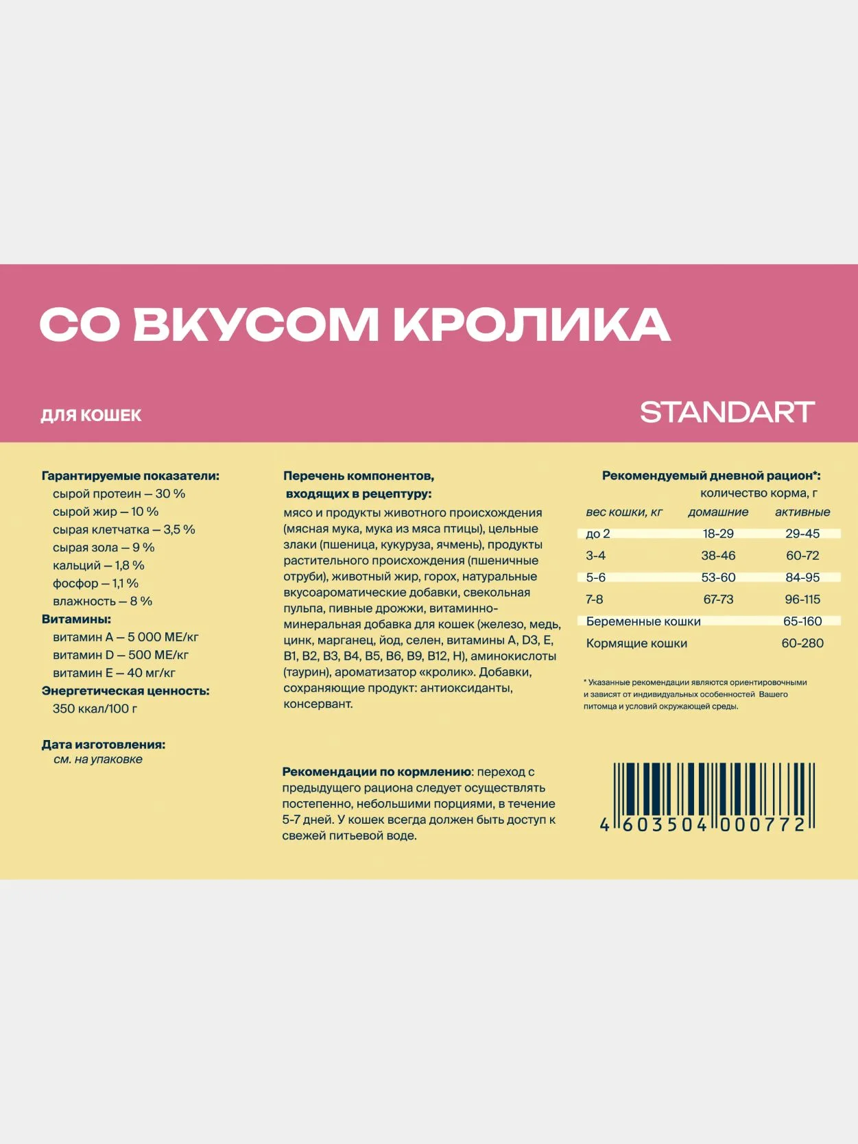 Корм сухой "Profifeed" для кошек  с кроликом 10 кг