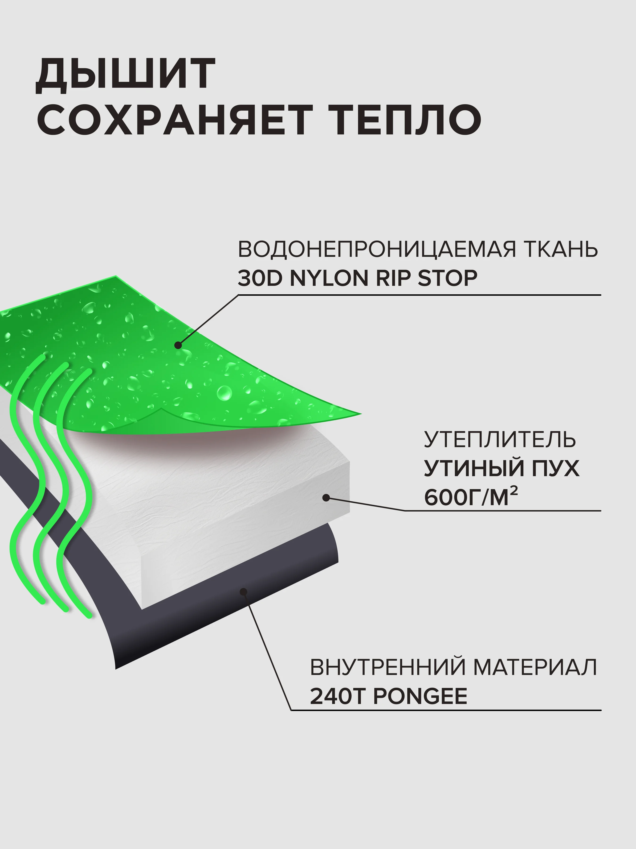Спальный мешок туристический из натурального пуха