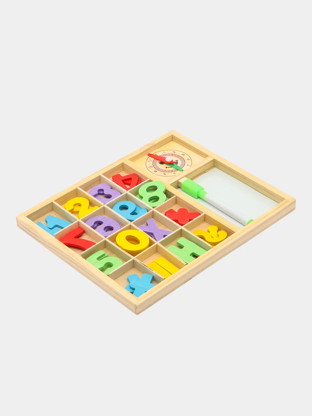 Деревянная игрушка цифры счет,обучающая часы