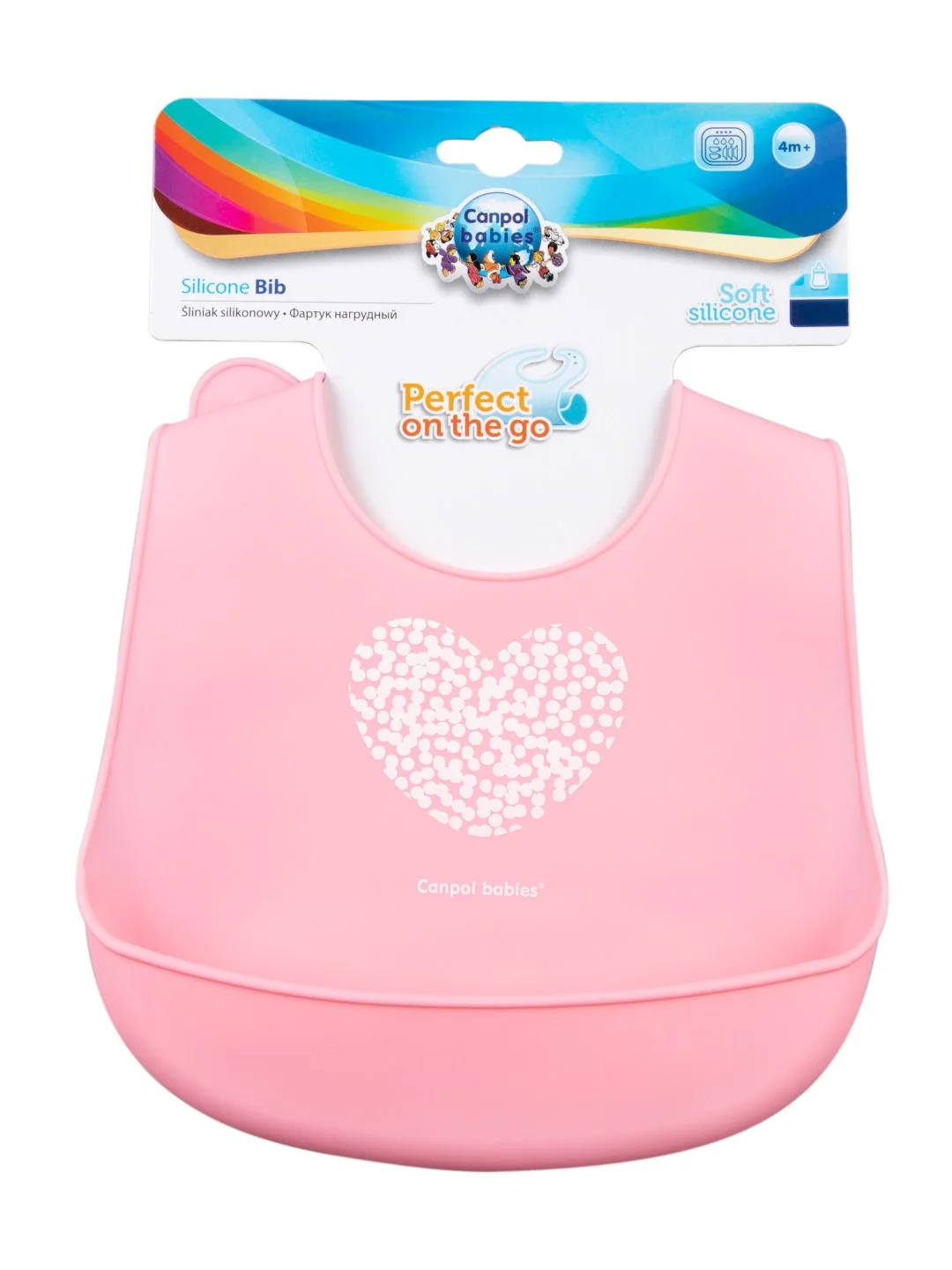 Голубой canpol babies Pastel Силиконовый нагрудник с карманом