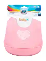 Голубой canpol babies Pastel Силиконовый нагрудник с карманом