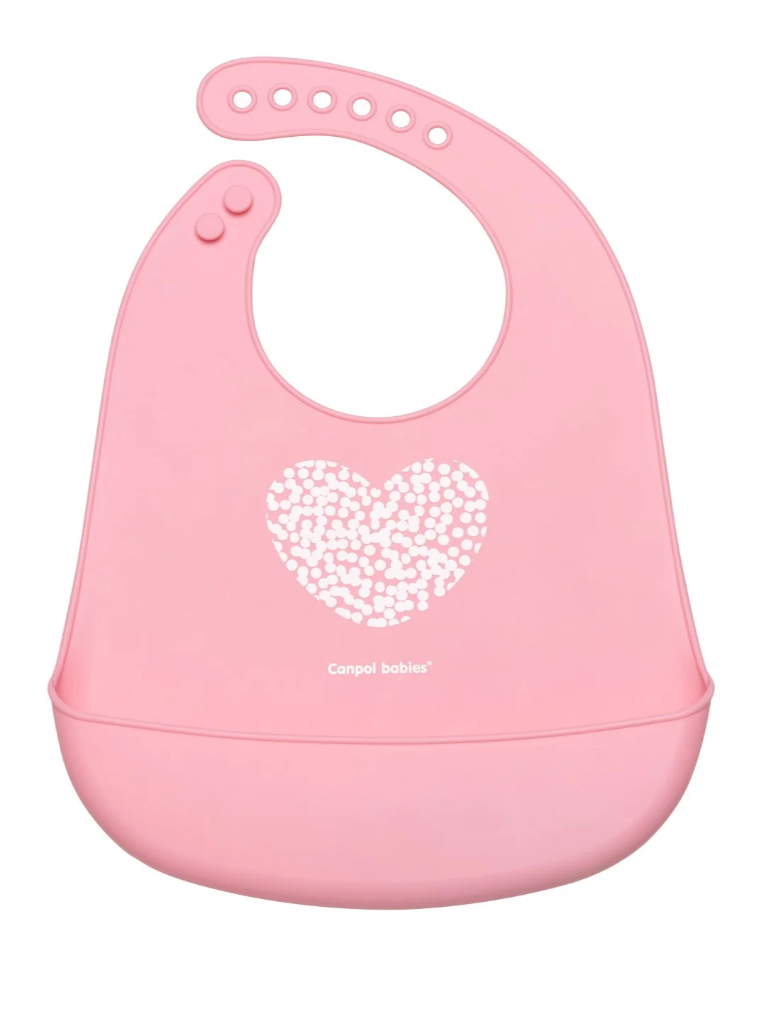 Розовый canpol babies Pastel Силиконовый нагрудник с карманом