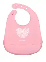 Розовый canpol babies Pastel Силиконовый нагрудник с карманом