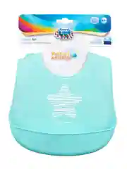 Голубой canpol babies Pastel Силиконовый нагрудник с карманом