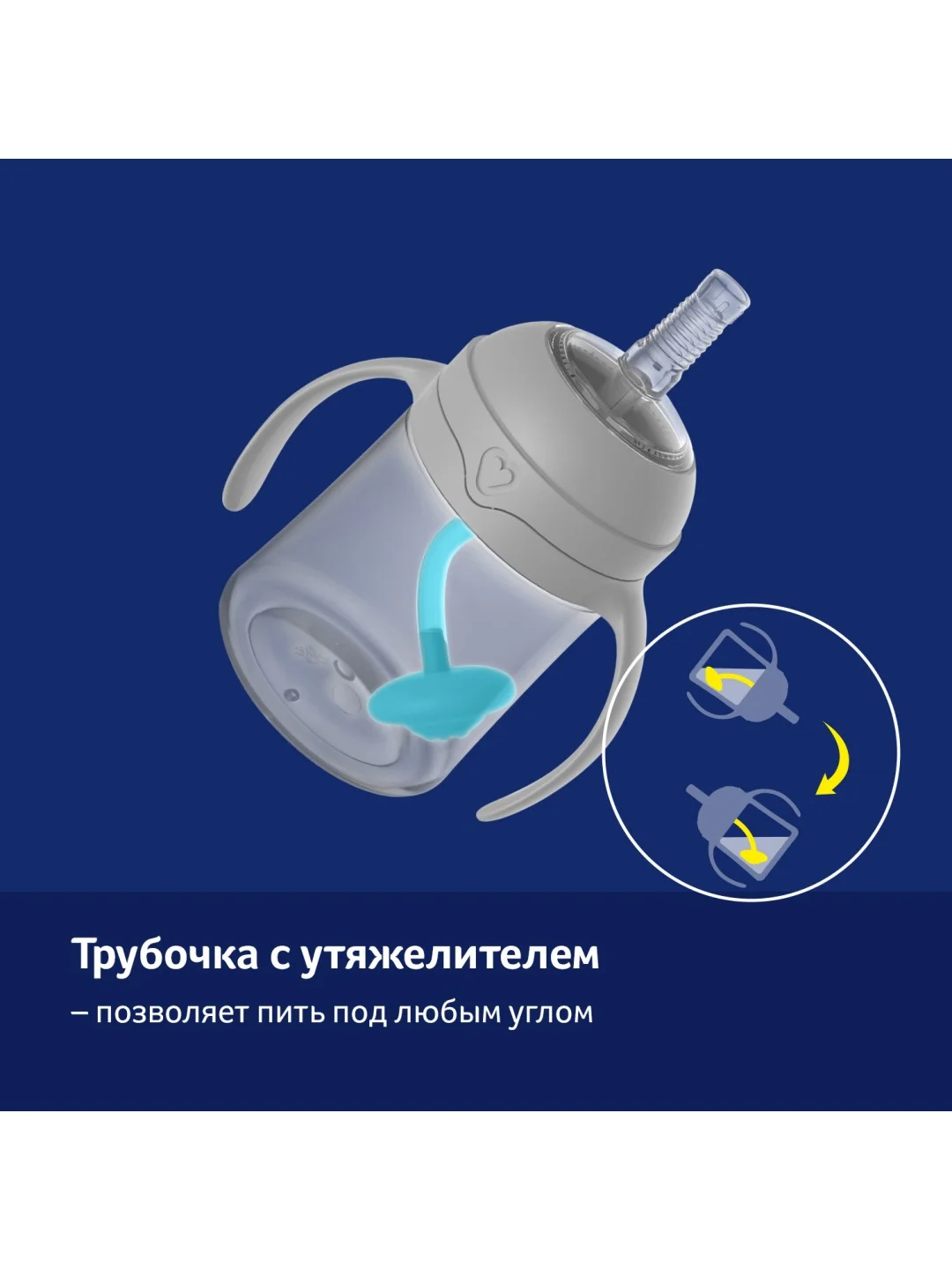 LOVI Harmony Поильник с трубочкой и утяжелителем 150мл 6+ мес