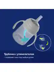 LOVI Harmony Поильник с трубочкой и утяжелителем 150мл 6+ мес