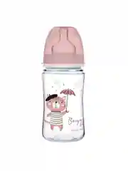 Розовый canpol Babies Bonjour Paris Бутылочка для кормления c широким горлом, 240 мл