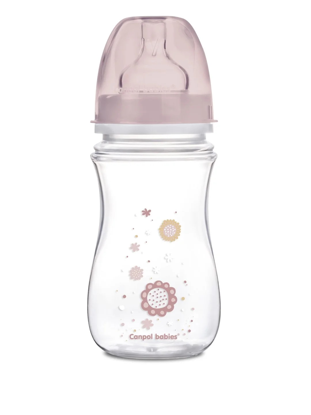 Розовый canpol babies Newborn Baby Бутылочка для кормления c широким горлом 240 мл 3+