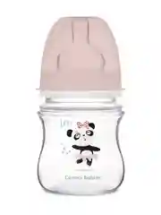 Розовый canpol Babies Exotic Animals Бутылочка для кормления c широким горлом 0+, 120 мл