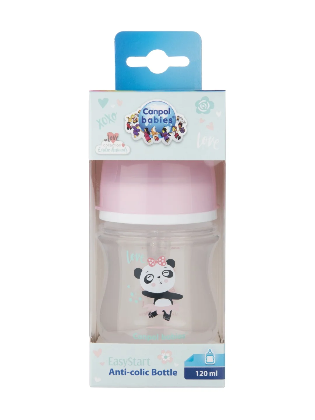 Зеленый canpol Babies Exotic Animals Бутылочка для кормления c широким горлом 0+, 120 мл