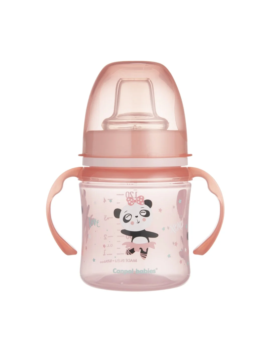 Розовый canpol Babies Exotic Animals Поильник с носиком обучающий 120 мл, 6+ месяцев