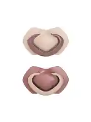 Розовый canpol babies Pure Love Пустышка силиконовая симметричная 18+ месяцев, 2 штуки