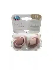 Розовый canpol babies Pure Love Пустышка силиконовая симметричная 18+ месяцев, 2 штуки