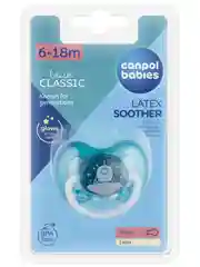 Бирюзовый canpol babies Space Пустышка круглая латексная 6-18 месяцев