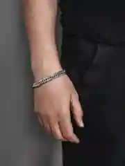 Серебряный браслет мужской, из нержавеющей стали, цепочка на руку