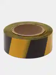 Лента сигнальная оградительная желто-черная 200м ширина 50мм 35 мкм