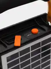 Черный прожектор светодиодный 4 режима, солнечная панель Powerbank, USB + TYPE-C