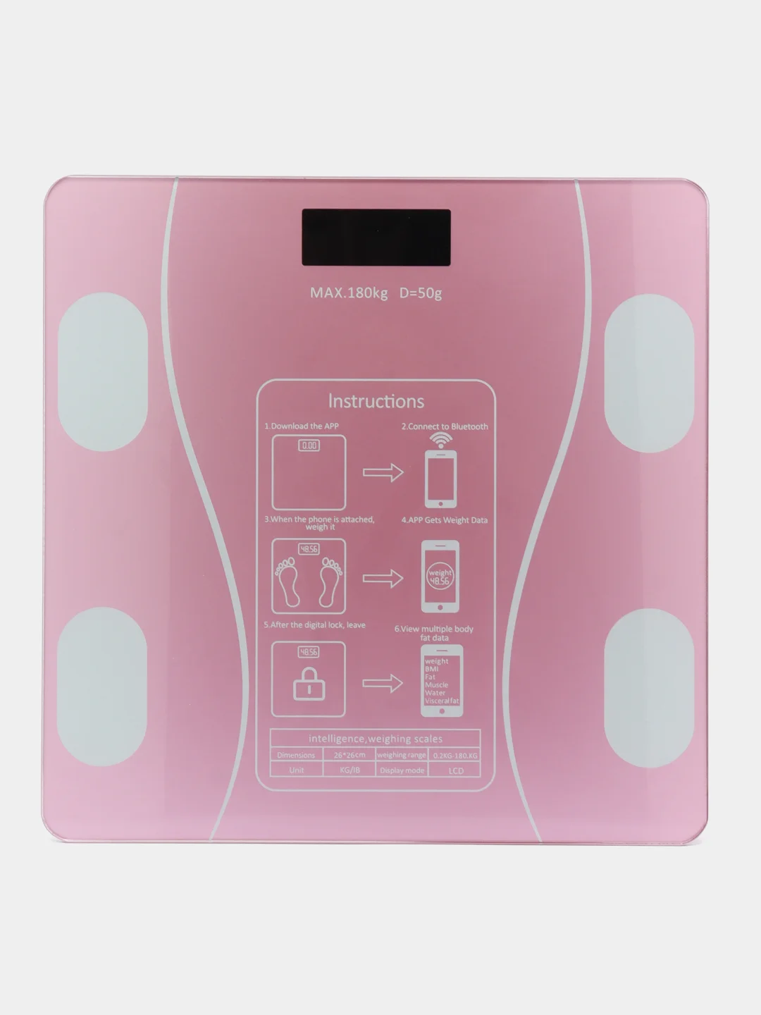 Розовый умные весы Bluetooth Smart Scale, цвет розовый / напольные весы электронные