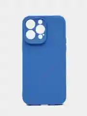 Синий чехол для iPhone 14 Pro Max / Айфон 14 Про Макс, силиконовый, цветной, матовый