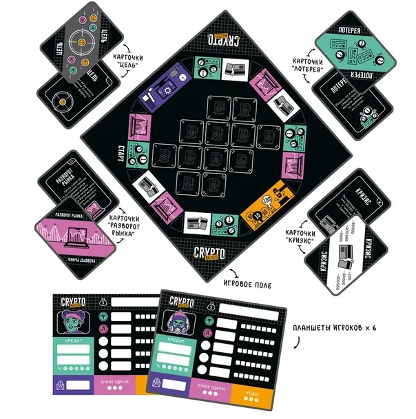 Игра настольная ГЕОДОМ CRYPTOBOSS, на 2-6 игроков, 14+