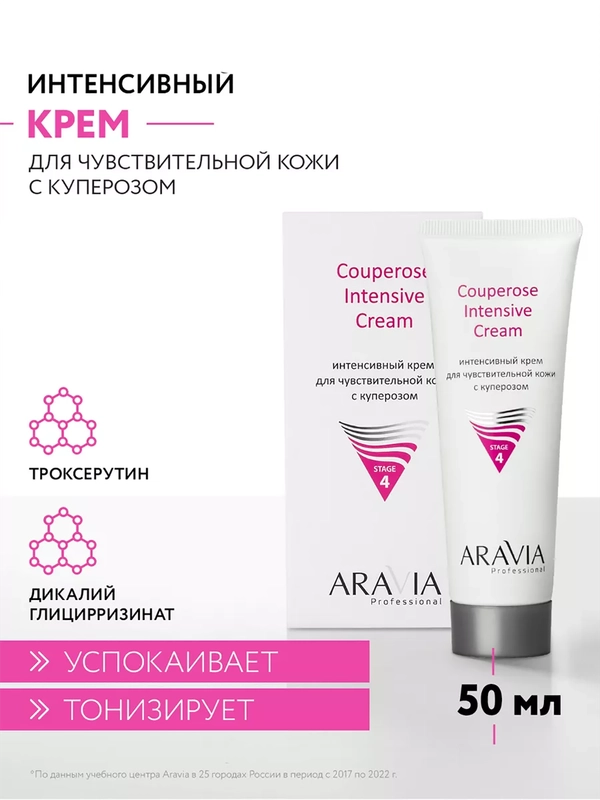 Интенсивный крем для чувствительной кожи с куперозом, 50 мл АРАВИЯ ARAVIA