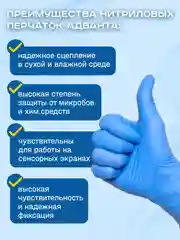 Перчатки нитриловые суперчувствительные одноразовые неопудренные, 5 пар