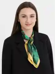 Разноцветный платок шелковый на голову и шею