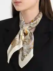 Бронзовый платок шелковый на голову и шею