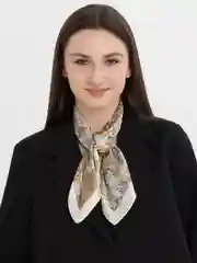 Бронзовый платок шелковый на голову и шею