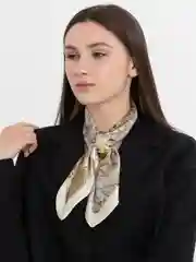 Бронзовый платок шелковый на голову и шею