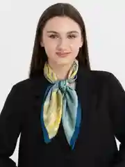 Бирюзовый платок шелковый на голову и шею