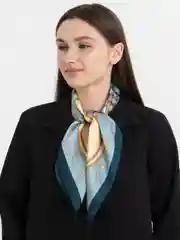 Лавандовый платок шелковый на голову и шею