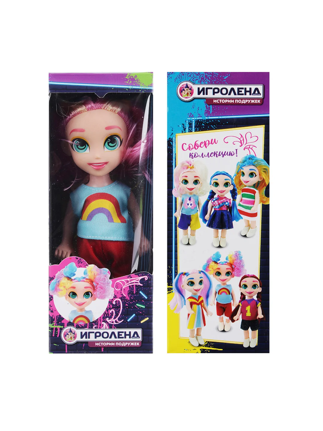 Кукла с цветными волосами, 16 см, 22х15х4.5 см, 3 дизайна