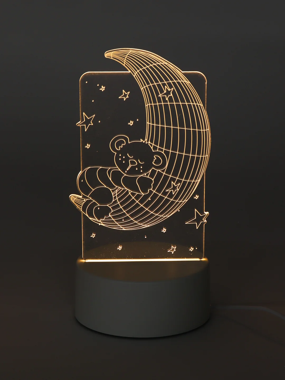 Белый 3d Светильник, ночник, LED, USB, подарок на 8 марта