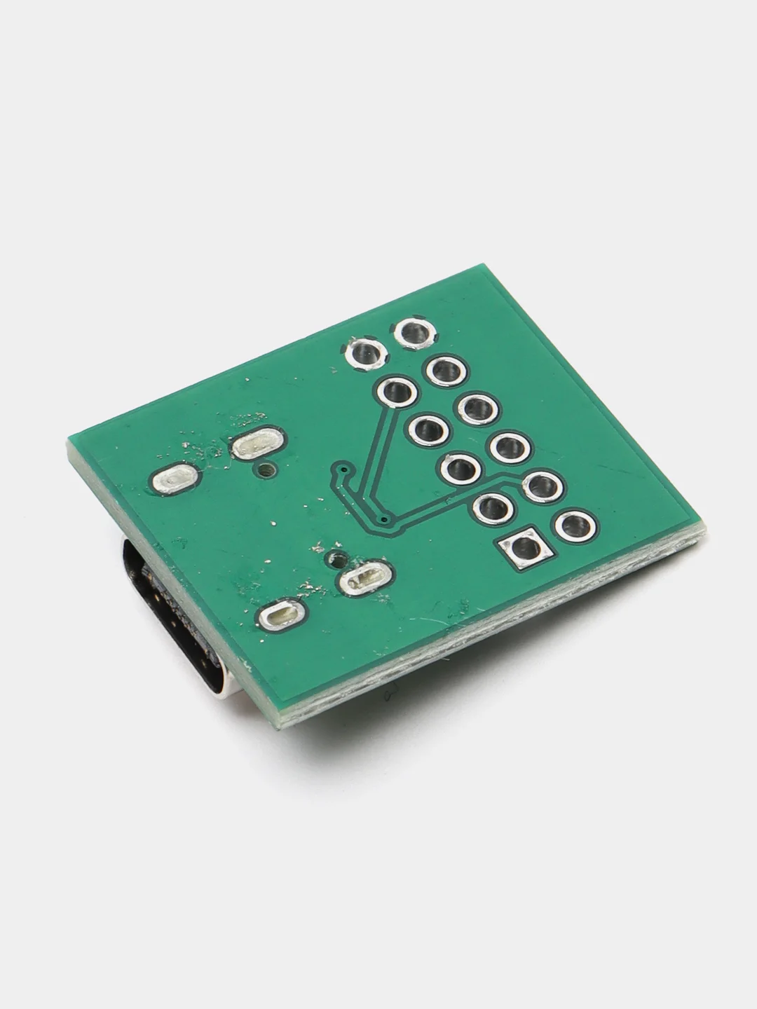 Зеленый распаянный разъем Type-C