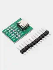 Зеленый распаянный разъем Type-C