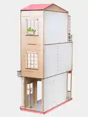 Розовый деревянный кукольный домик с мебелью для Барби "Большой домик"
