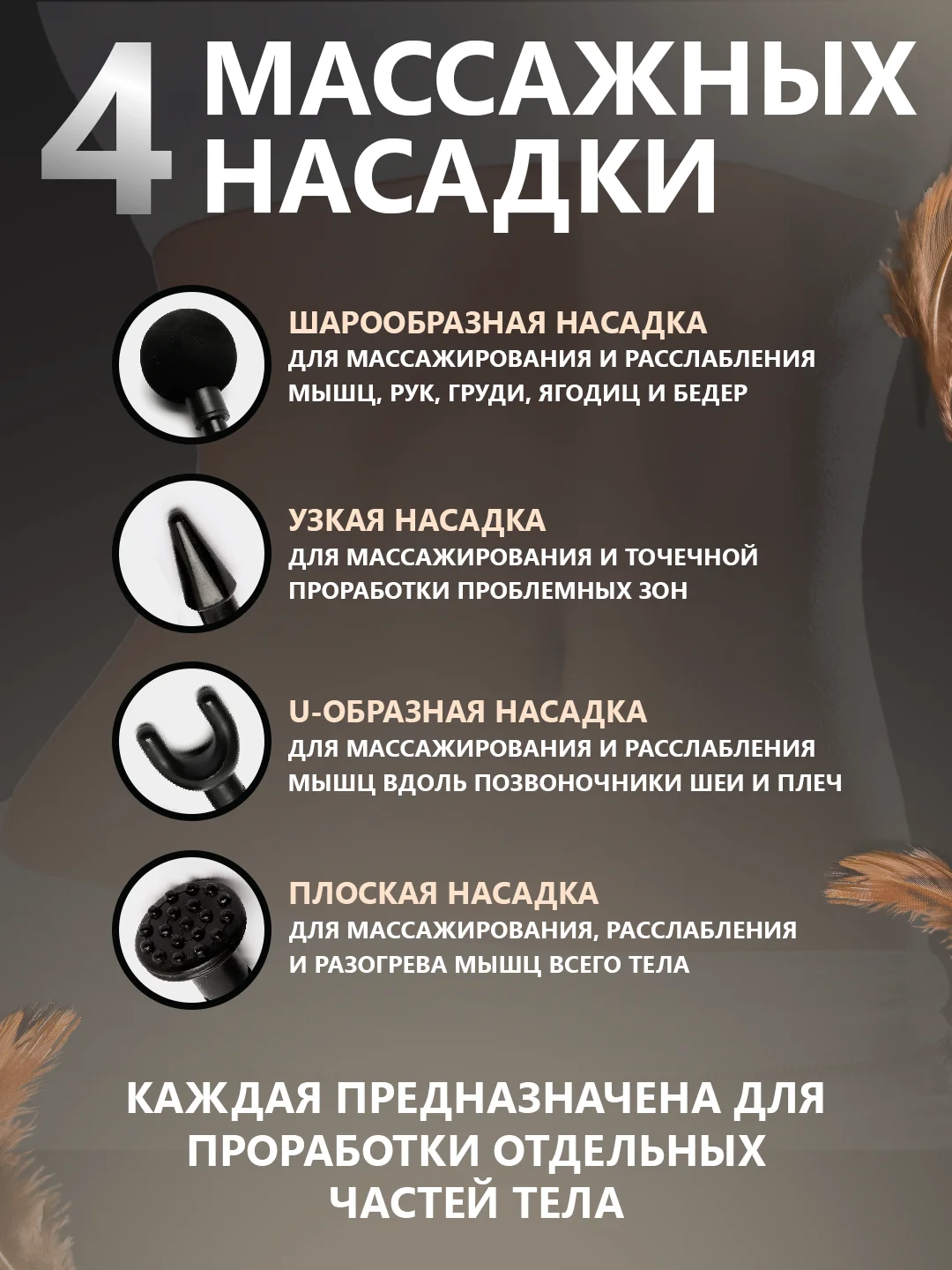 Серебряный перкуссионный фасциальный мышечный массажер пистолет для тела