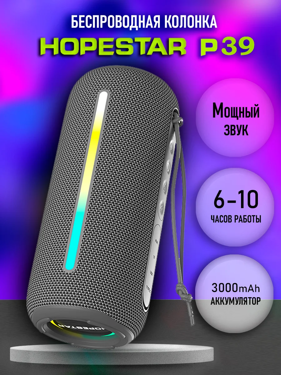 Серебряный портативная колонка Bluetooth HOPESTAR A60 / P39