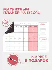 Нежный планер магнитный "Зефир" с маркером на водной основе и магните на холодильник